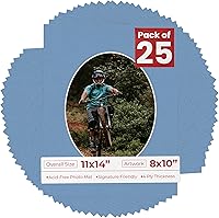 Vista 141 de Tapete de 11 x 14 pulgadas, corte biselado para fotos de 8 x 10 pulgadas, diseño de ante beige precortado, apertura de tablero ovalado, sin ácidos