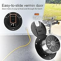 Vista 3 de Escotilla de cable eléctrico redonda de 5 pulgadas para cables de 30 y 50 amperios para RV (Negro)