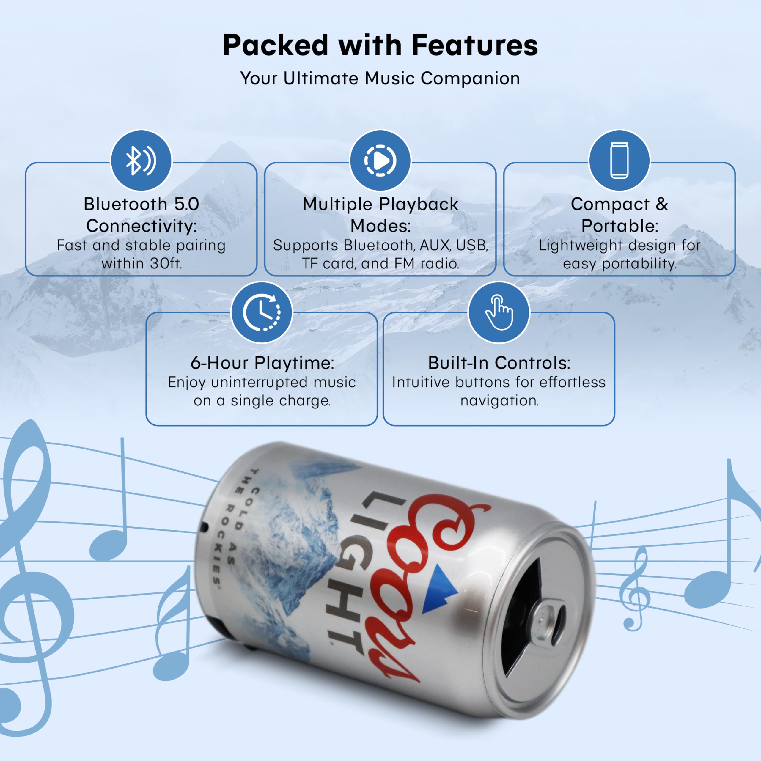 Amazon.com: Gabba Goods Coors Light Can Shape Bluetooth Speaker