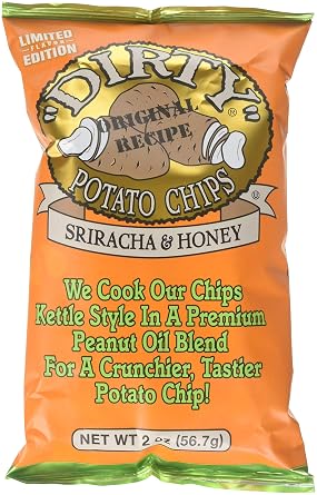 Dirty Potato Chips, Sriracha & Honey, 2 Ounce pack of 25