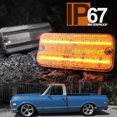 Miniatura 9 de Luces de posición laterales LED de repuesto para camionetas Chevy C/K 1968-1972 1968-1995 Serie G G10 G20 Van ámbar delanteras y traseras rojas