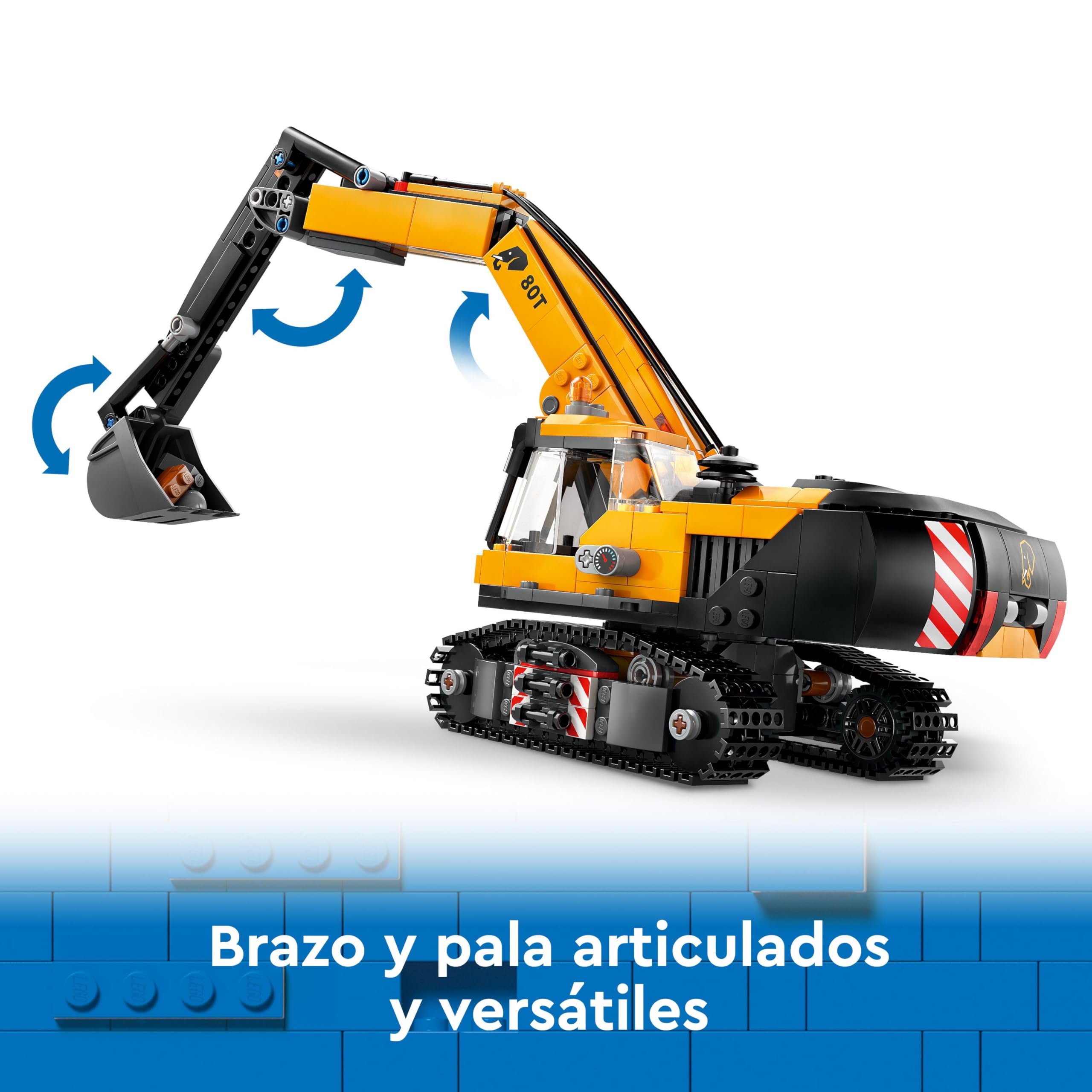 LEGO City Excavadora de Obra Amarilla Perforadora de Juguete, Regalo de Cumpleaños para Niños y Niñas de 8 Años o Más, Minifiguras de Conductor, Obrero y Arquitecto, Juego Creativo 60420