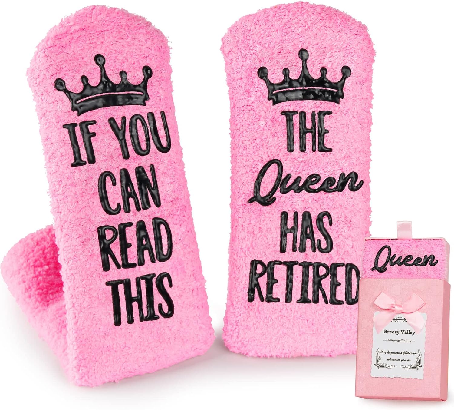 Breezy Valley Wine Socks for Women - Novelty Gift for Mom, Grandma, Female Friends - Valentines, Retirement, Birthday