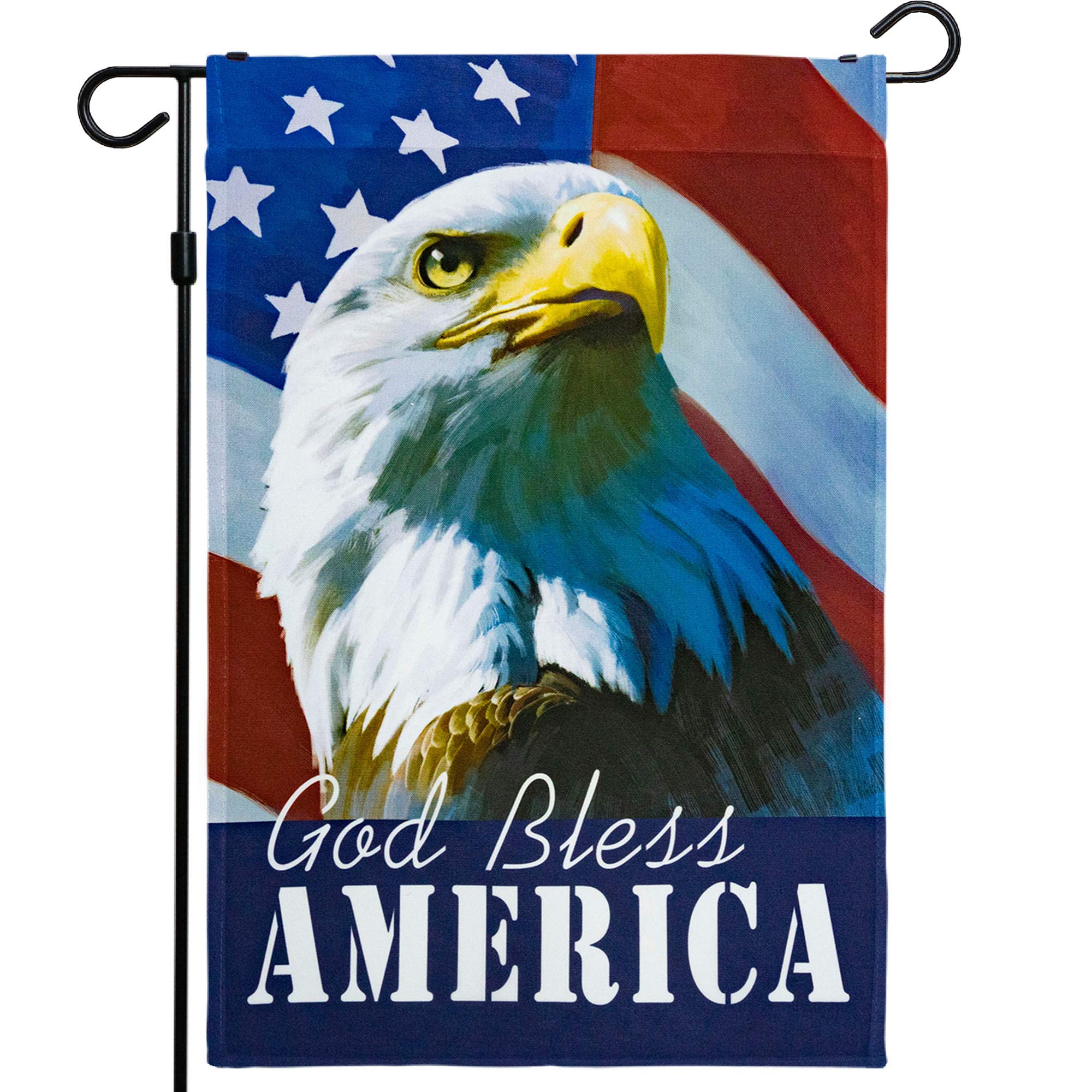 G128 - American Flag with Eagle God Bless America Patriotic Garden