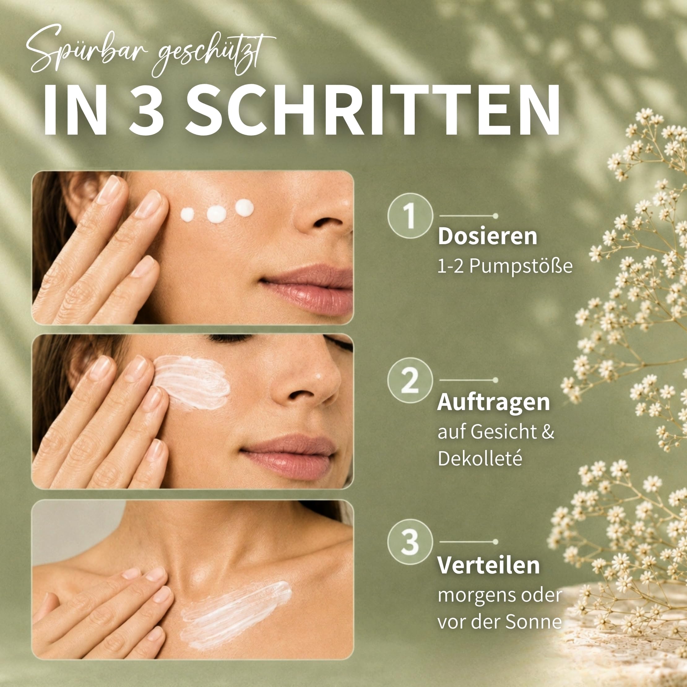 bedrop Hive Protect I Gesicht Sonnencreme mit LSF 30 | 50ml (3er Pack) | Tagescreme mit LSF 30 - Mineralischer Zinkoxid UVA & UVB-Schutz mit Carnosin und Rosenwasser – ideal für sensible Haut