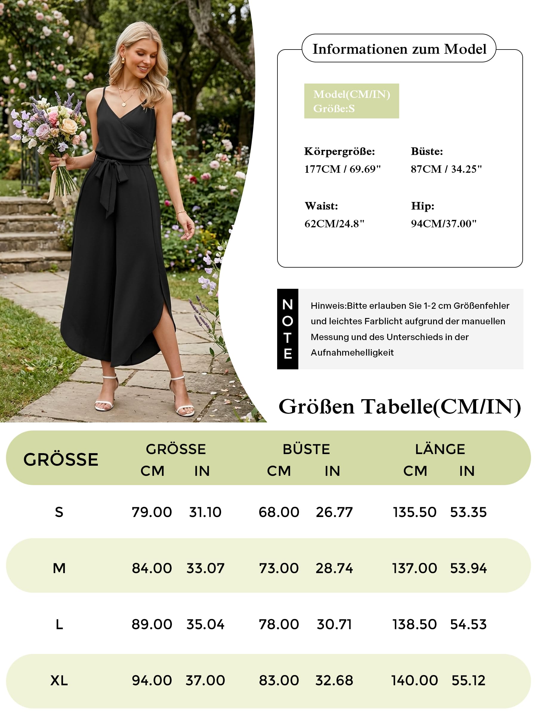 Theenkoln Jumpsuit Damen Sommer Lang: Sexy Cocktail Elegant Mode Gürtel Overall Hochzeit Hawaii Urlaub Strand V-Ausschnitt Hosenanzug Business Baggy Festlich Rüschen Spaghettiträger Outfit