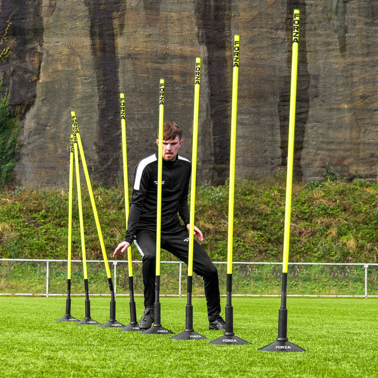 FORZA Haies de Vitesse et Agilité - Ensemble Haies Ajustables pour Divers Entraînements | Piquets Slalom & Bases