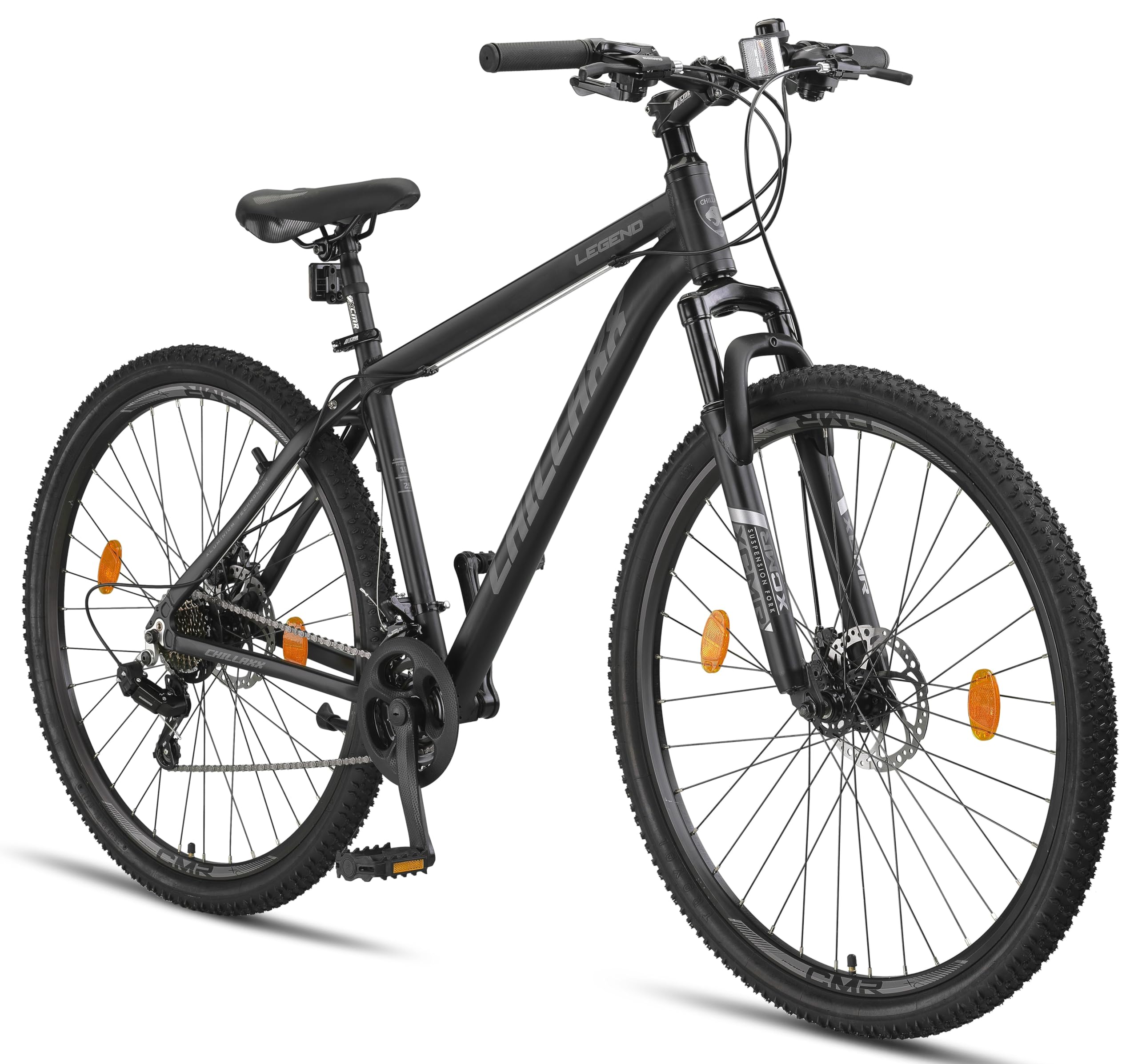 Chillaxx Bike Legend Aluminium 24, 26, 27,5 und 29 Zoll Shimano Mountainbike MTB Fahrrad für Jungen Mädchen Herren und Damen 21 Gang Schaltung Herrenrad Damenrad