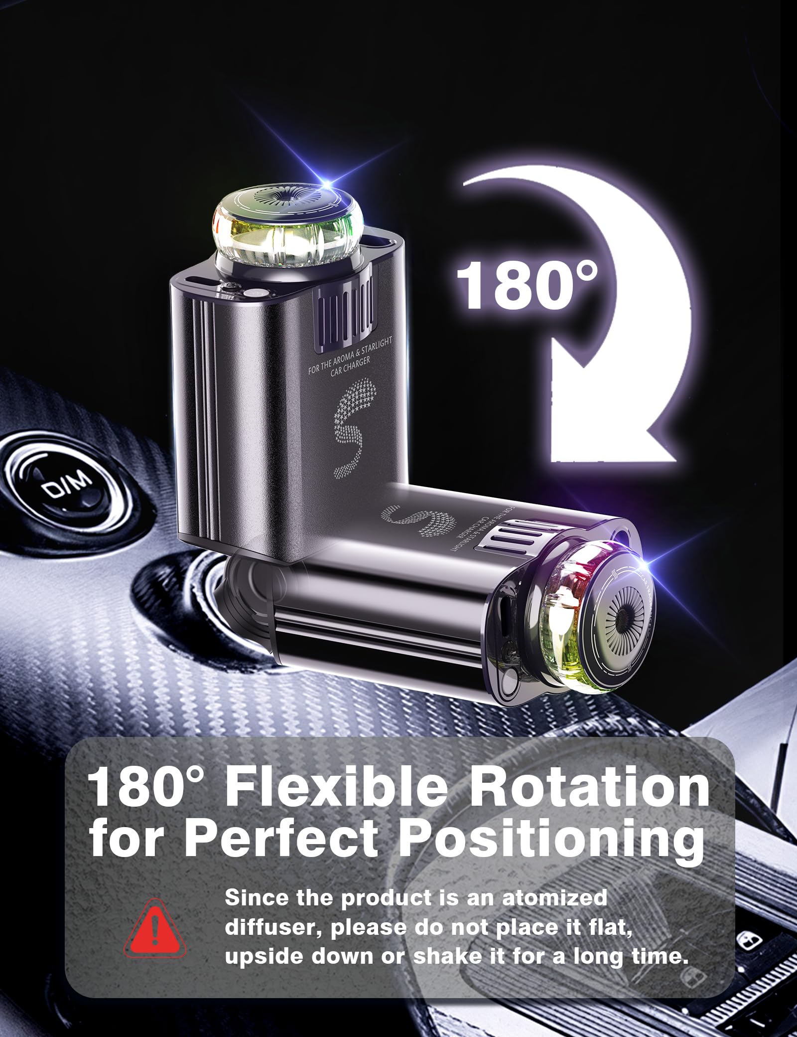 Retractable Car Charger USB C Fast Charging 120W, Car Accessories Cigarette Lighter Adapter with Aromatherapy Starlight, Car Charger iPhone16 15 14 13 12 11 Essentials Gifts for Traveler, Men, Women — view 6