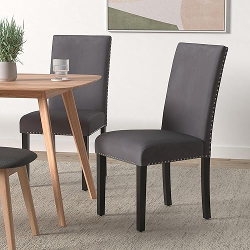 Miniatura 10 de New Classic Furniture Celeste - Juego de 2 sillas de comedor tapizadas en terciopelo azul, color azul