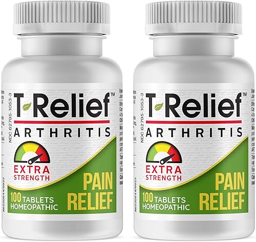 T -alief Artritis de fuerza adicional Arnica +12 Medicamentos naturales para aliviar el dolor ayuda a reducir el dolor de dolor y dolor en las articulaciones naturalmente - 100 tabletas (2 paquete)