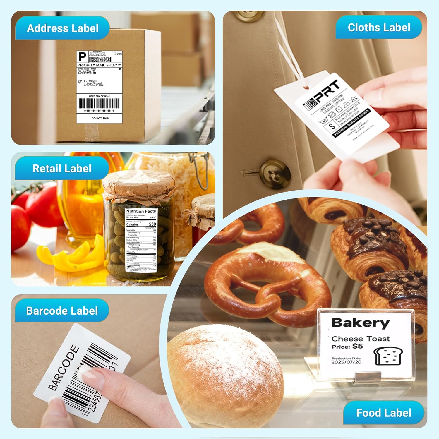 iDPRT Desktop Label Maker Bluetooth Thermal Shipping Label Printer for Parcel Shipping, Small Businesses, Offices, and Home, Sticker Printer Supports Amazon, TikTok, Etsy, Shopify, USPS, etc