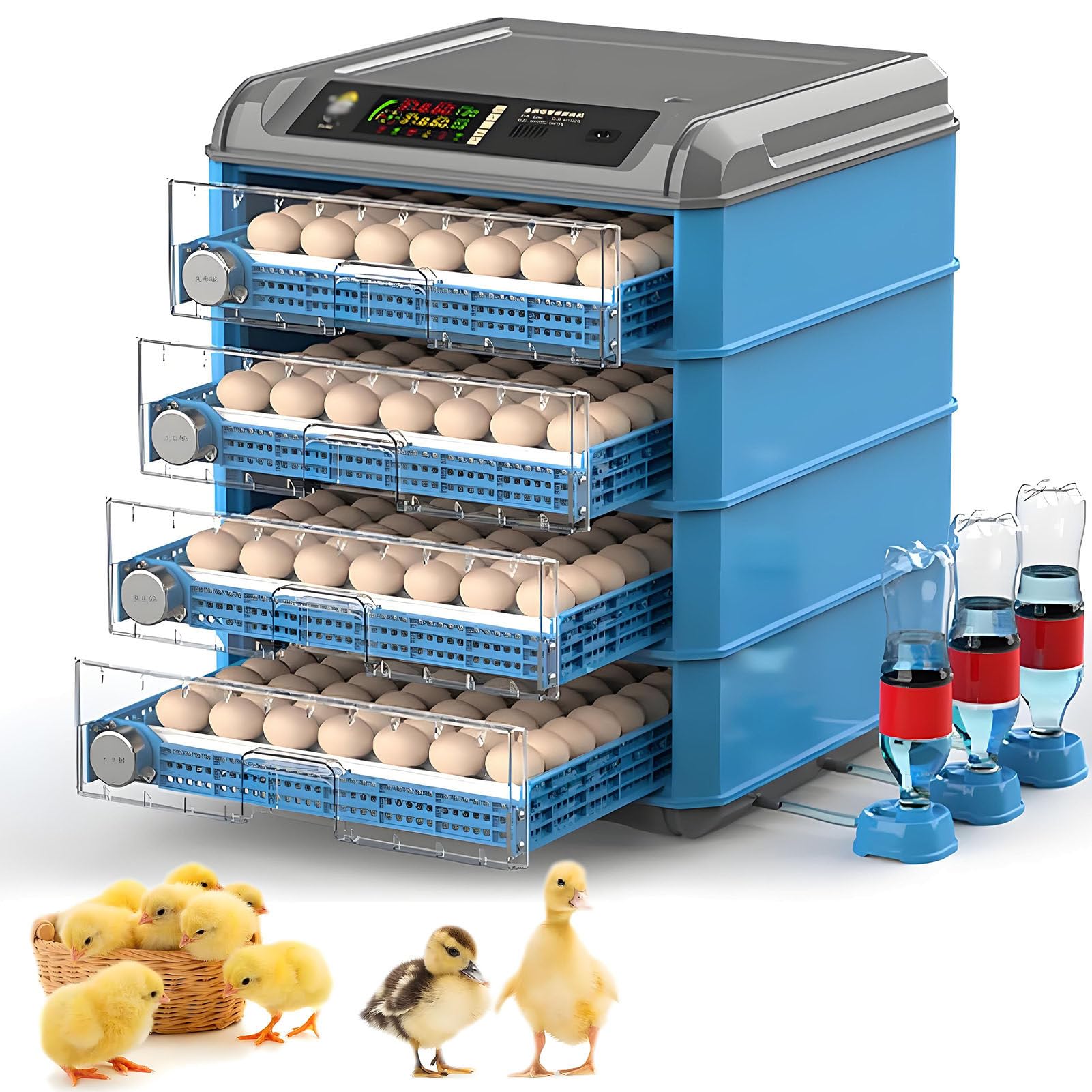 SHENGSHIYU Egg Incubator with Automatic Egg Turning,Temperature & Humidity Control,Poultry Hatcher Machine for Chickens Ducks Birds,General Purpose Incubator with LED Screen,Efficient Egg Ha 4Layers