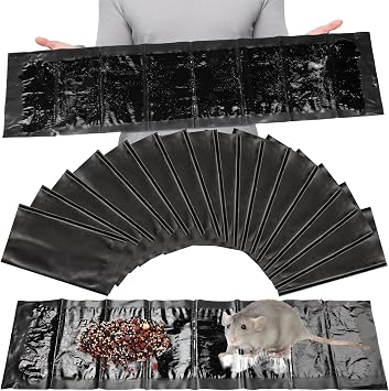 Qualirey 16 Pack Large Sticky Mouse Rat Traps Indoor,24 x 11 Inches,Black
