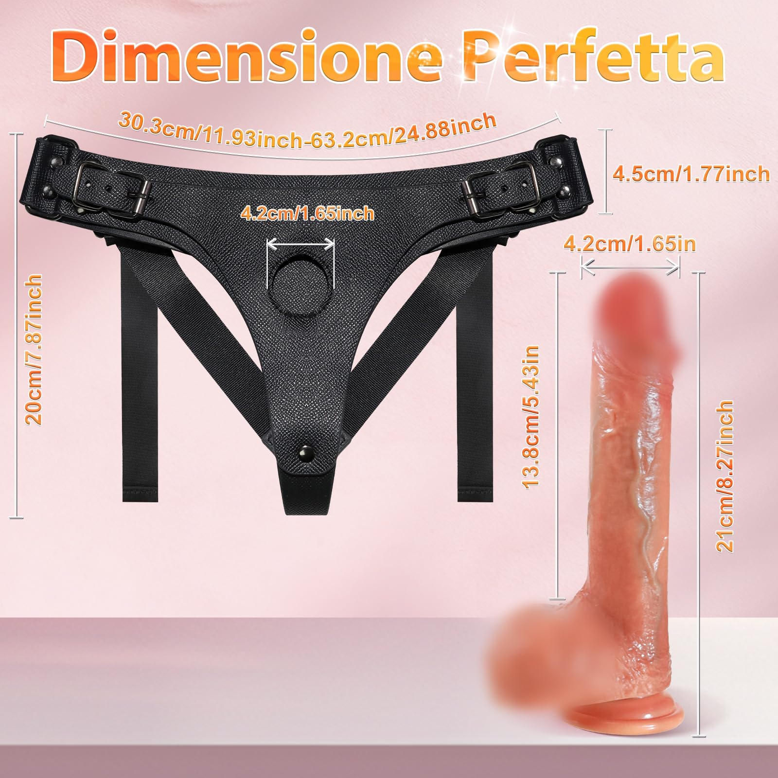 Dildo Realistici Sex Toys Anali - Pene Strap-on Regolabile per Donne Dildo Lesbico Dildo Strap-on Lesbiche, Dildo A Ventosa Con Cintura Per Donne, Masturbatore Femminile Giocattoli Sessuali per Gay