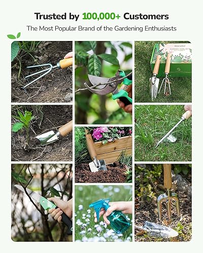 Miniatura 2 de Juego de herramientas de jardín todo en uno con cinturón organizador de herramientas, ajustable, 10 piezas de herramientas de mano de jardinería