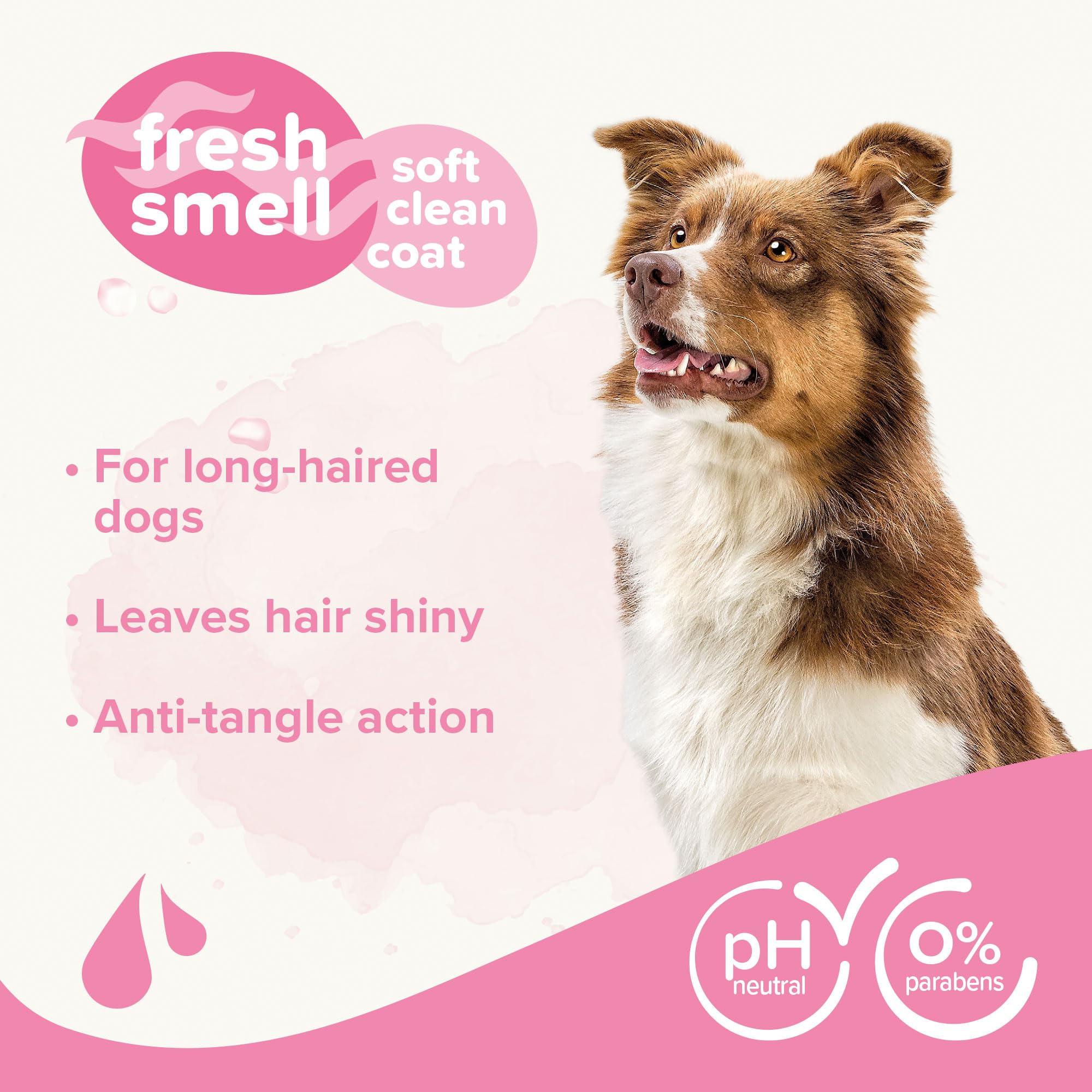Beaphar Langhaar-Shampoo für Hunde, 250 ml, natürliche Extrakte aus Aloe Vera und Mandelöl, pflegt und schützt Ihre Haut und Ihr Haar, glänzendes und leicht kämmbares Haar, vegan, pH-neutral, 250 ml
