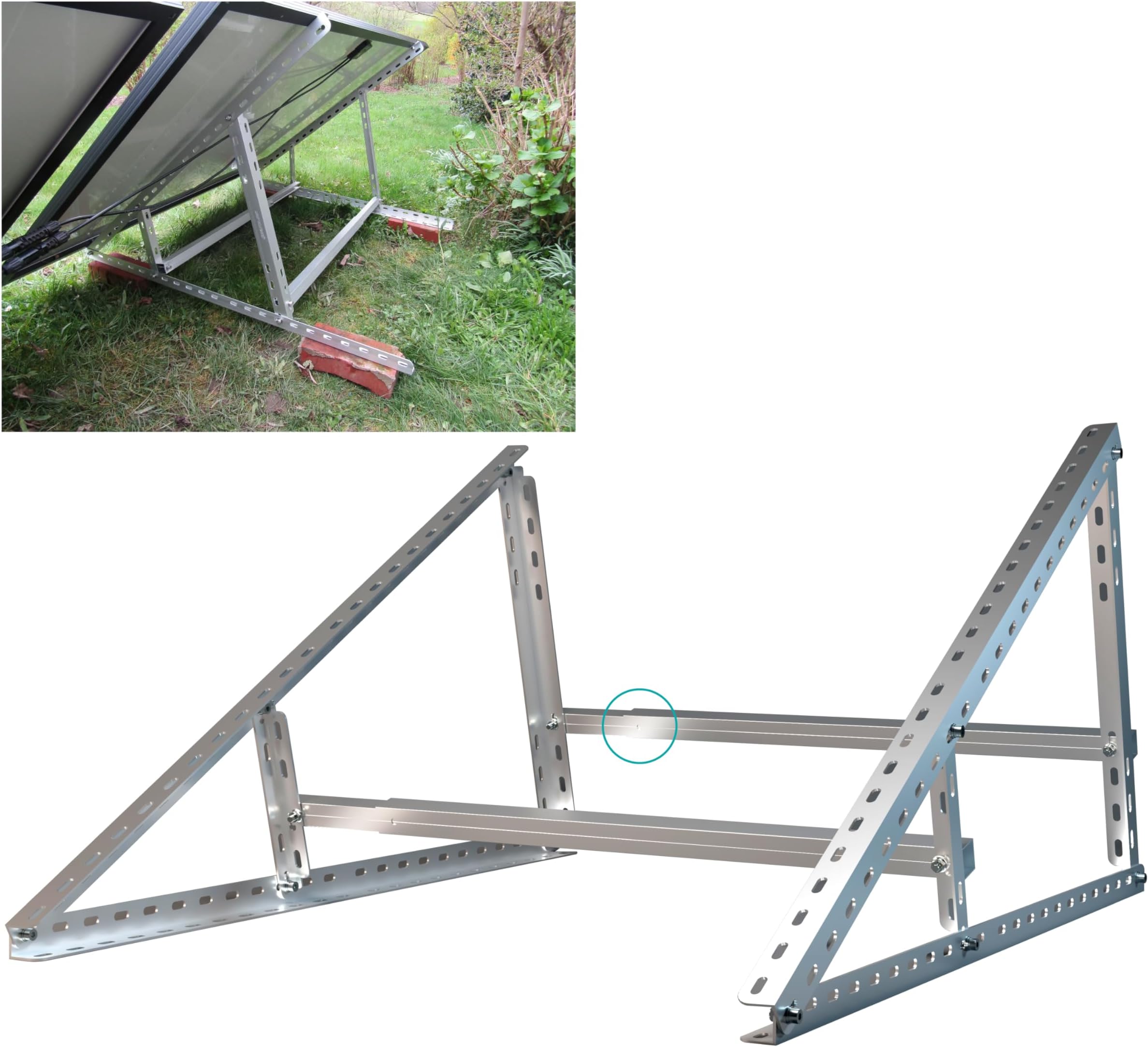 Balkonkraftwerk Halterung Geländer Befestigung für 2 Solarmodule und ...