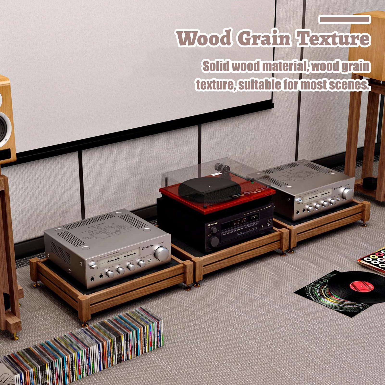 Mueble Equipo Hifi Racks y Soportes de Perfil Bajo Para Equipos de Alta Fidelidad, Gabinetes para Rack de Audio, Unidades de Almacenamiento de Audio, Estanterías para Altavoces, Consolas de DVD