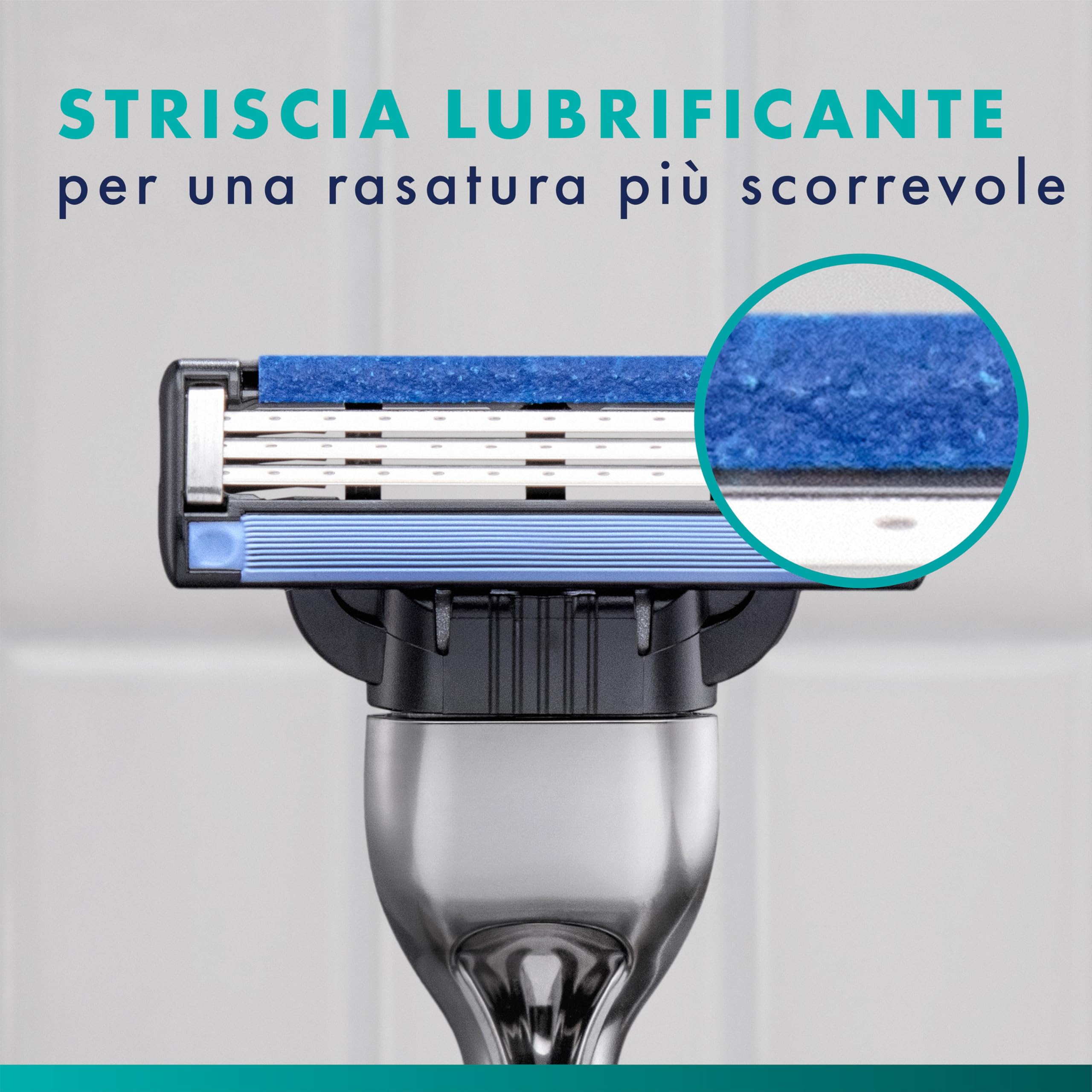 Gillette Mach3 Regolabarba Uomo, Lame Rasoio a Mano Libera, 1 Manico e 6 Lamette da Barba da 3 Lame, Facile Risciacquo, con Gel Lubrificante, Fino a 15 Rasature con 1 Testina, Gillette Mach 3