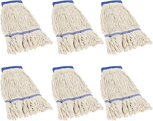 CertBuy Paquete de 6 cabezales de repuesto para trapeador, cabezales de trapeador de repuesto para uso comercial de alta resistencia, repuesto de