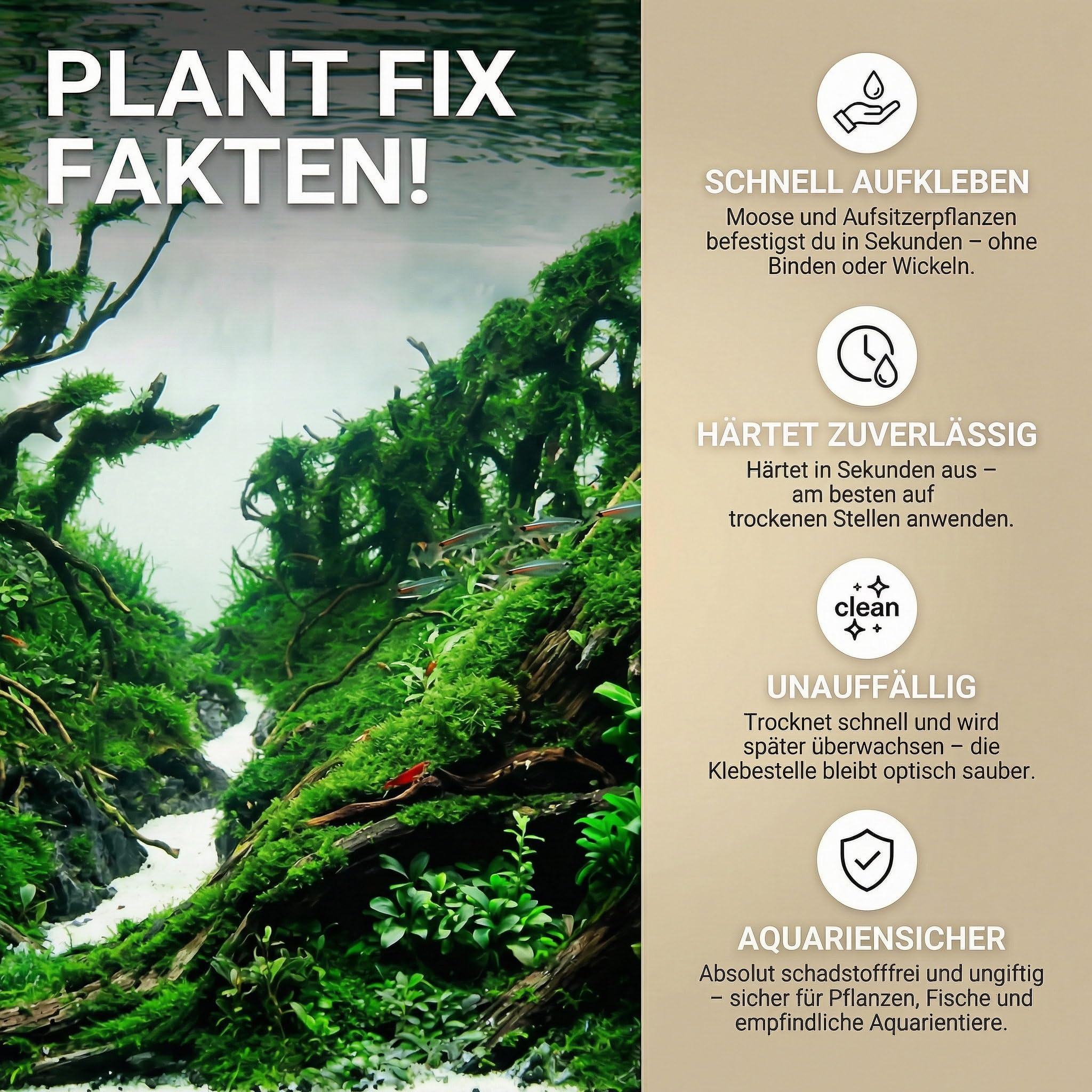 NatureHolic - Colle pour Plantes I Garantie Non Toxique I Parfaite pour Les Plantes érigées I réagit Lentement I adaptée à la méthode du Coton I inoffensive pour Tous Les Animaux d'aquarium I 20g