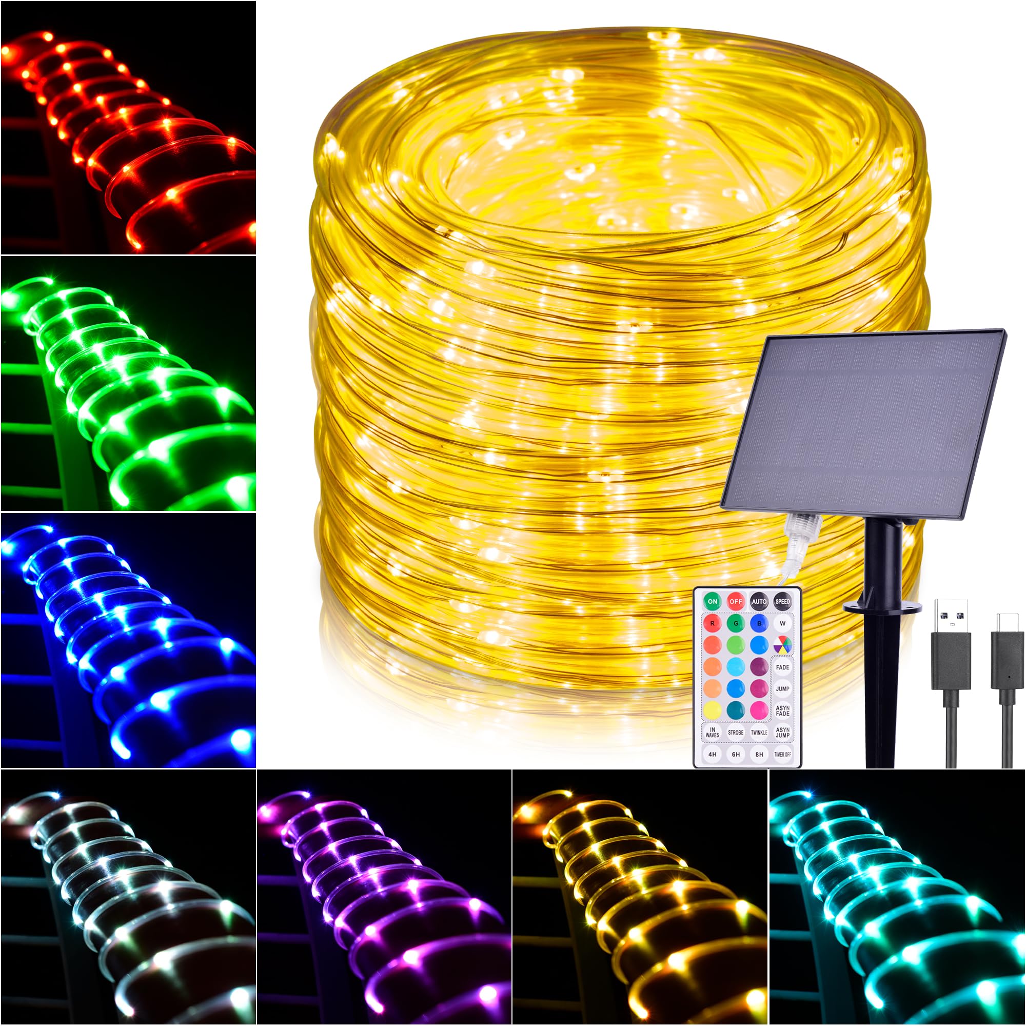 Hozplex Solar 66FT Rope Lights