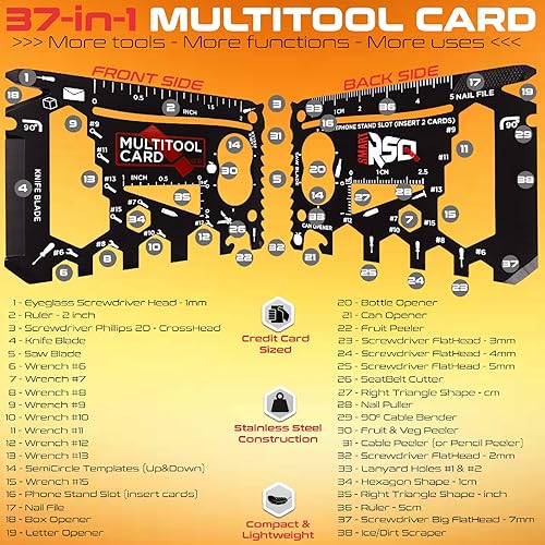 Miniatura 5 de Tarjeta de crédito negra 37 en 1, regalo multiherramienta (1 herramienta en 1 juego). Tamaño de tarjeta de crédito Billetera Multiherramienta