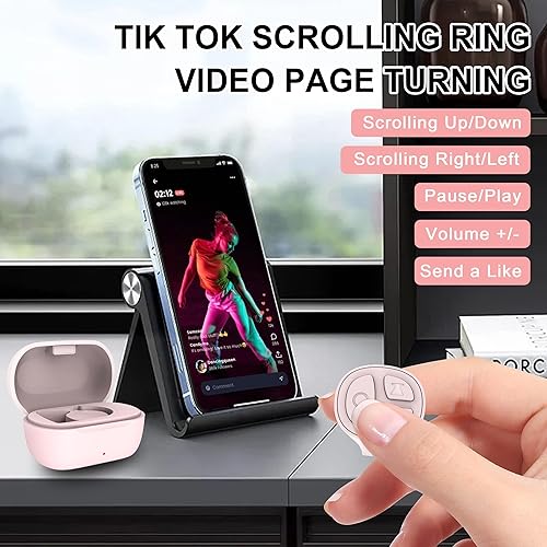 Miniatura 2 de Tiktok - Anillo de desplazamiento para iPhone, control remoto de cámara Bluetooth, control remoto para TIK Tok anillo de desplazamiento para iPhone,