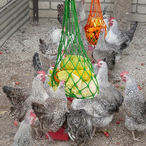 Miniatura 7 de 4 piezas de pollo, bolsa de cuerda de verduras de aves de corral, soporte de frutas y pollo, alimentador de repollo, herramienta de alimentación con