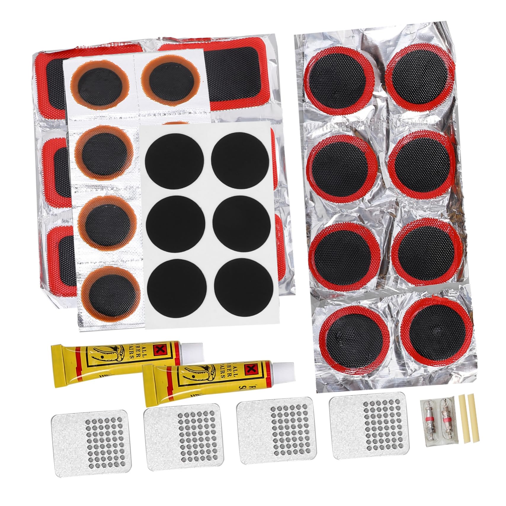 Toyvian 1set Bike Patch Kit Repair Self-Adhesive Puncture Patches Tools for Easy Application Needed