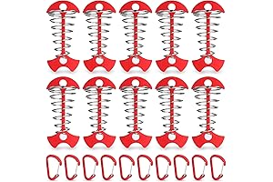 TOBWOLF Quick Tie Down Red Aluminum Deck Anchors with Carabiners