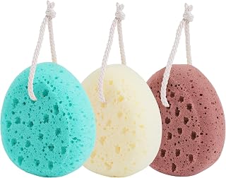 KECUCO 3 Pack Large Bath Sponges Loofahs - Exfoliating Shower Poufs for Men Women Kids, Soft PU Foam 3 Colors