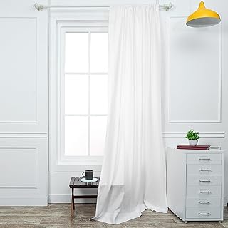 D'Moksha Homes White - Hemp Curtain 84 Inches Long - 52 x 84 Inch 1 Pane...