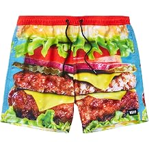 NEFF Men's Multi-Color Burger Swim Trunks