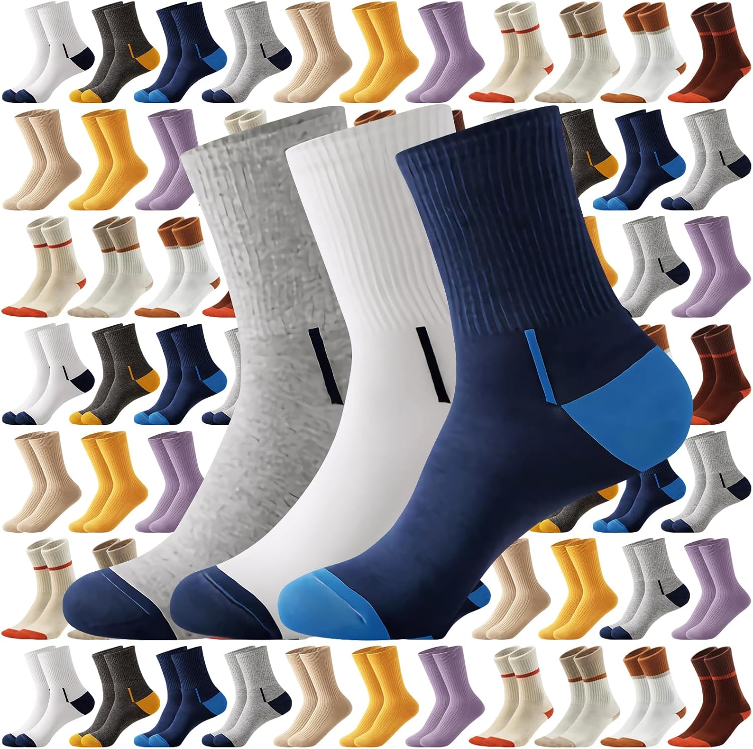 200 Pairs Quarter Socks Various Sample Value Socks Bulk Pack for Men Women Unisex Homeless Donation