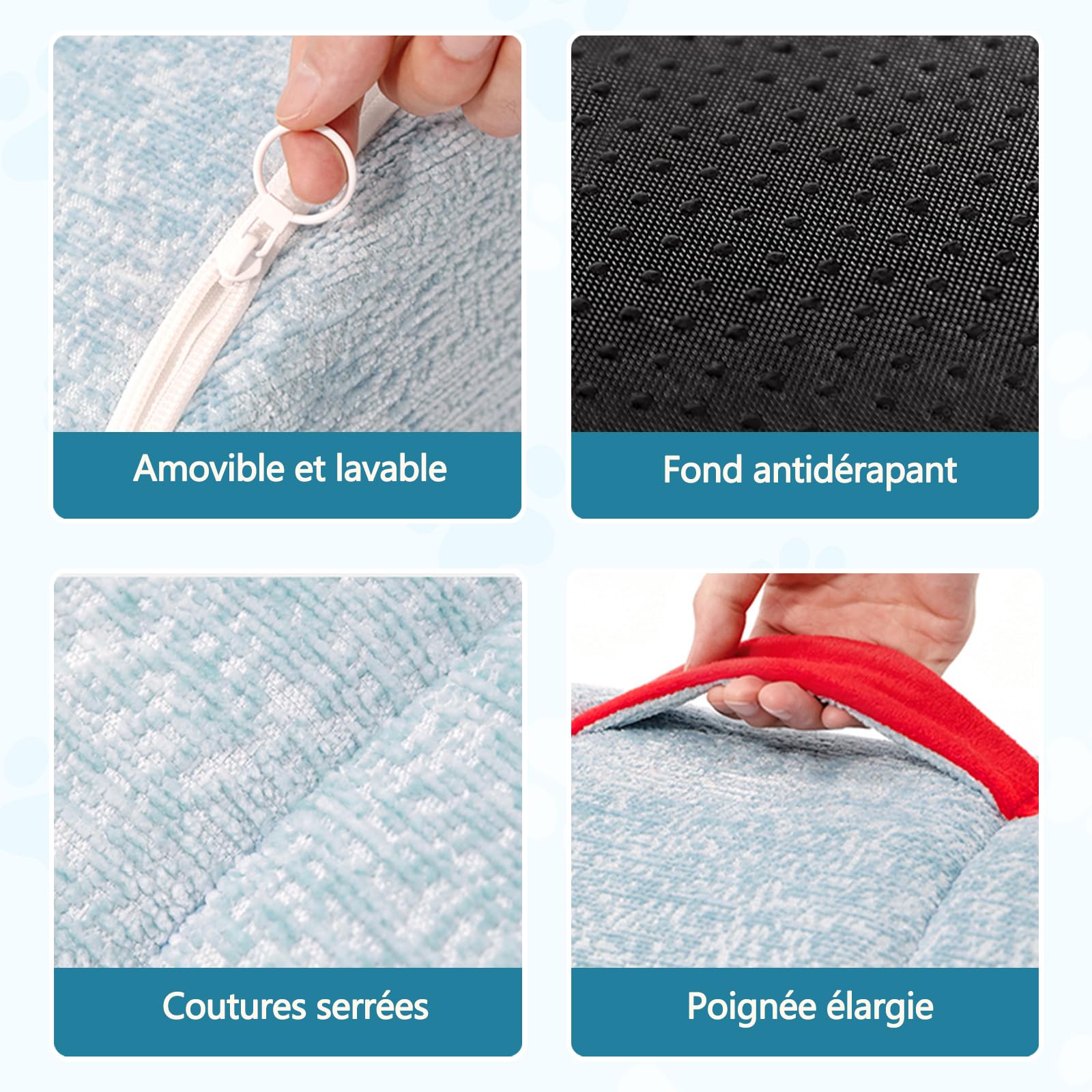 Galatée Maison pour Chat, Lit Igloo Chaud Et Confortable pour Chat, Lit Pliable pour Animaux De Compagnie avec Fond Antidérapant, Nid Confortable pour Chien avec Coussin Amovible(S, Bleu)