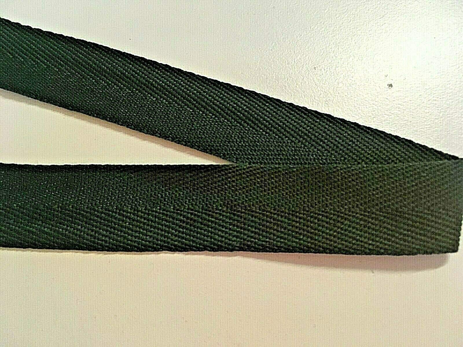 Nova Cotton Bunting Tape Green Dark Cotton Blend Binding Apron Herringbone Twill Webbing Tape Sew Strap -25Mm - 20 Metres
