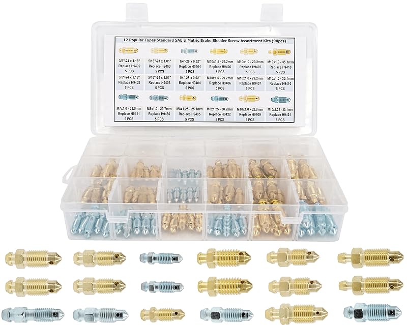 Kit de parafusos sangradores de freio Dsnaduo SAE e métrico – 90 peças
