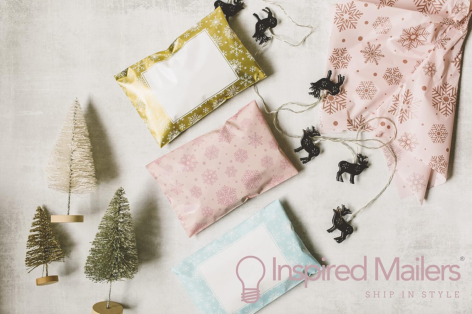 Tissue Paper for Gift Wrapping - 100 Sheets 19.6" x 26" - Rose Gold Snowflakes Christmas Gift Tissue Paper for Shipping - Holiday Gift Paper Tissue - Wrapping Tissue Paper : Everything Else