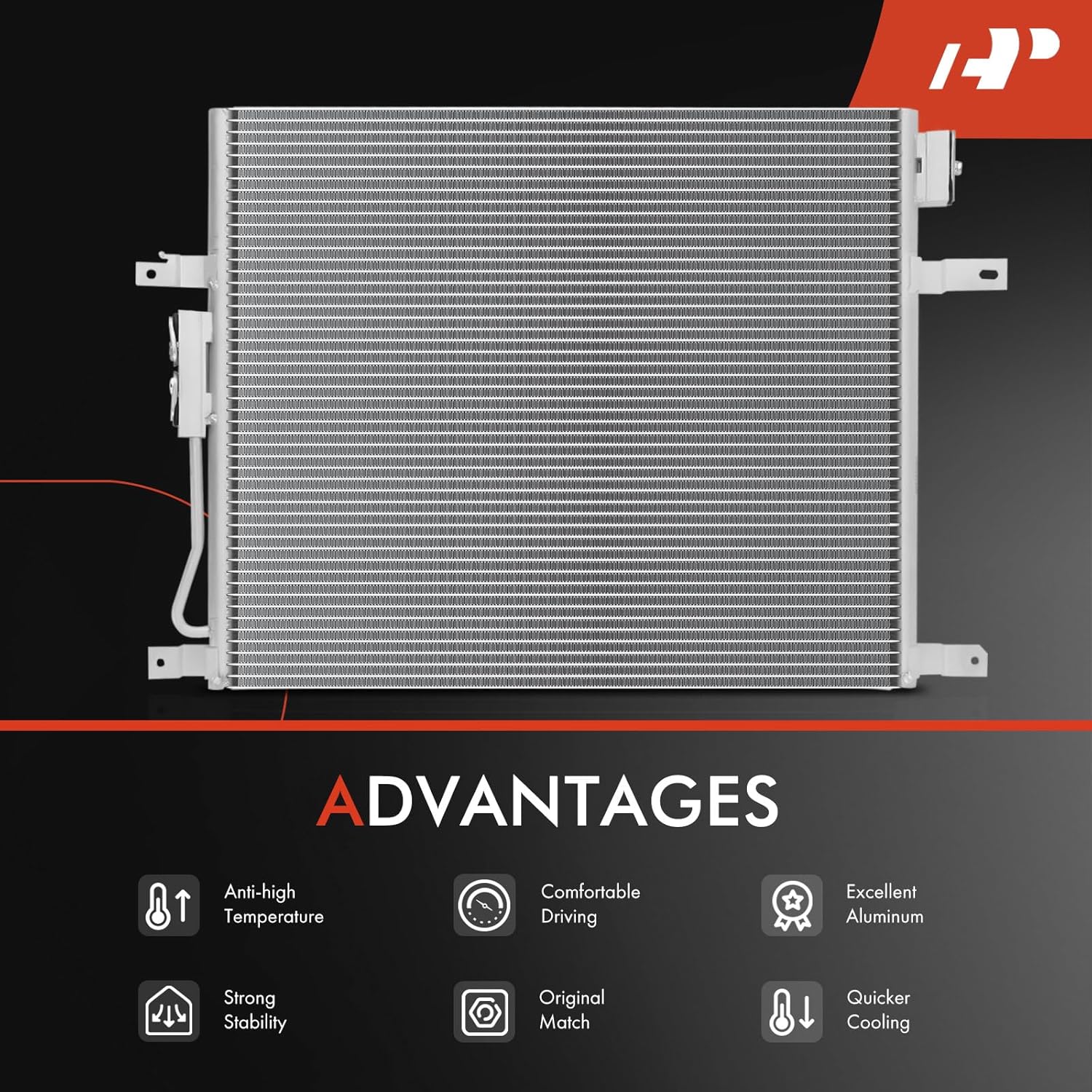 A-Premium Air Conditioning A/C Condenser Compatible with Jeep Grand Cherokee 2004 4.0L 4.7L, Replace# 55116931AA