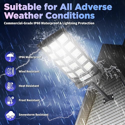Miniatura 6 de Luces solares para exteriores, paquete de 2 luces solares para exteriores, impermeables, del atardecer al amanecer, 60000 lúmenes, 6500 K, luces de