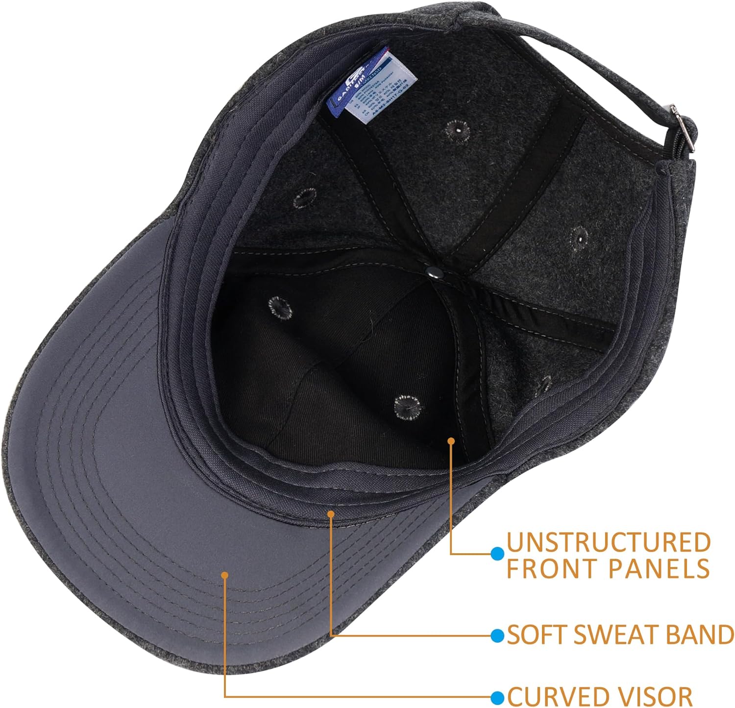 GADIEMKENSD Unstructured Wool Baseball Caps Winter Warm Hat Adjustable - Image 4