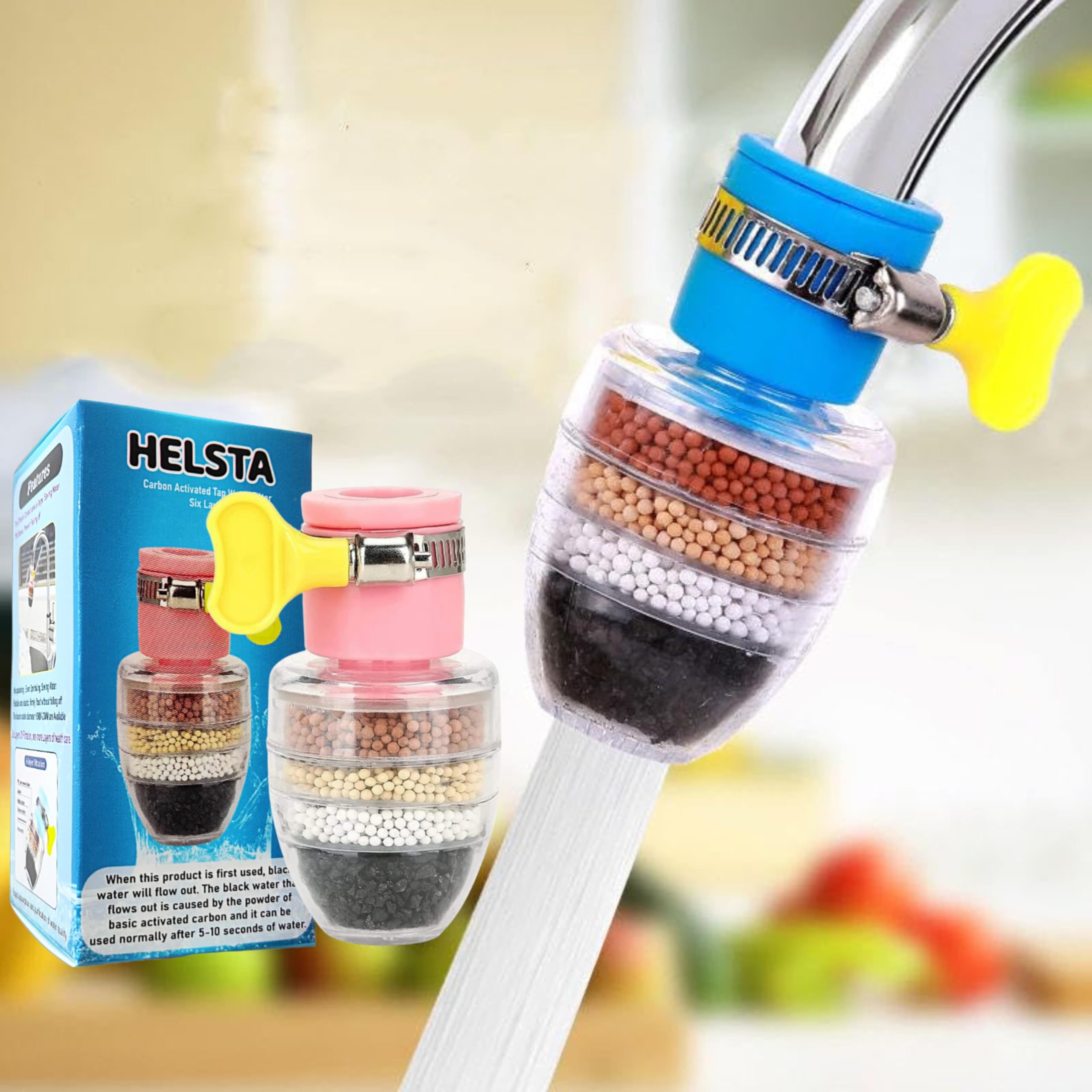 HELSTA® Activated Carbon Faucet Water Filters Universal Interface Home Kitchen Faucet Tap Water Tap filter Multilayer Clean Purifier Filter Cartridge Five Layer Water Filter (B0CWDWN57F) Amazon Price History, Amazon Price Tracker