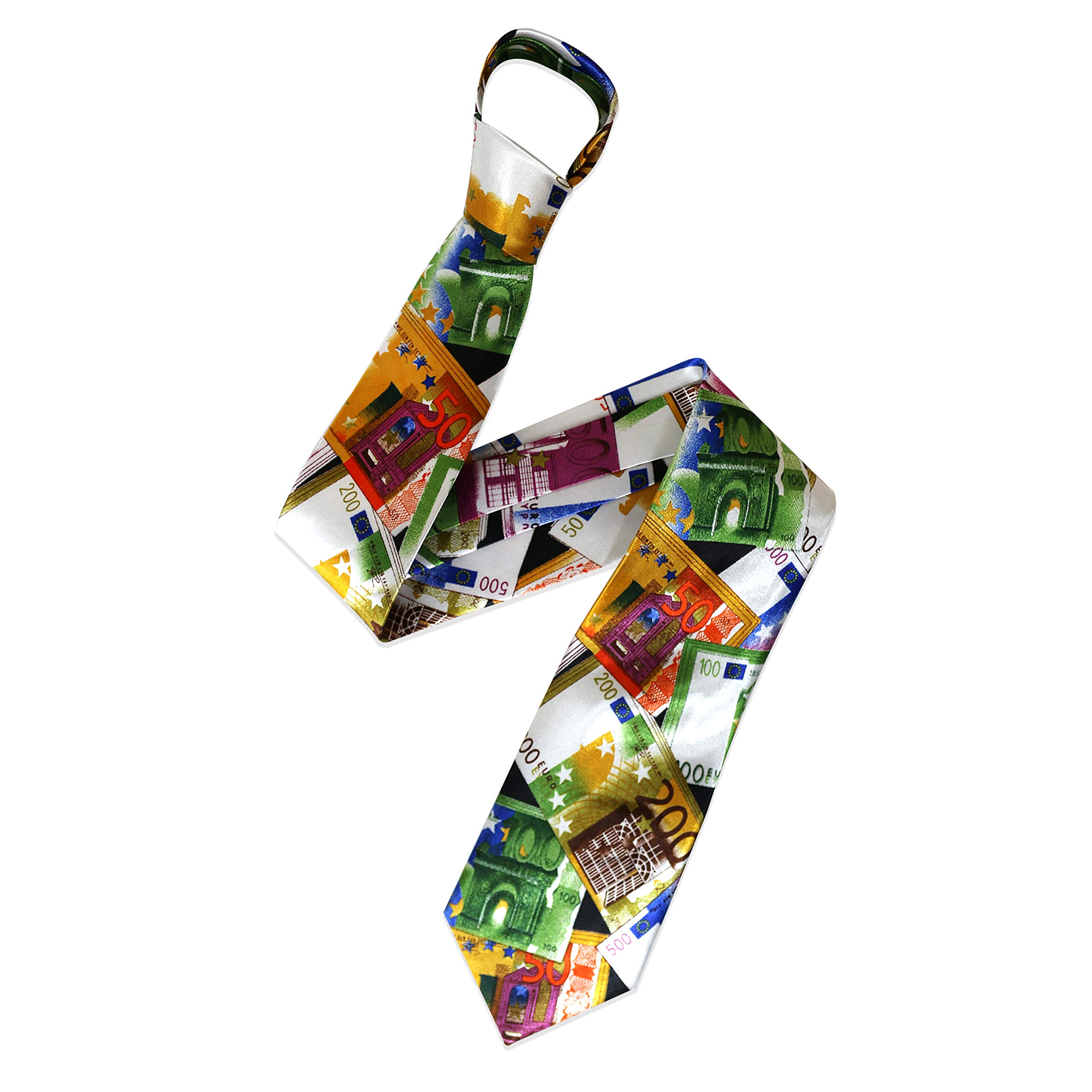 The Tie Company Men's 12 - Euros All Over The Tie Co™ Printed Collection Wide Ties - Musical/Usa/Novelty (12 - Euros All Over)