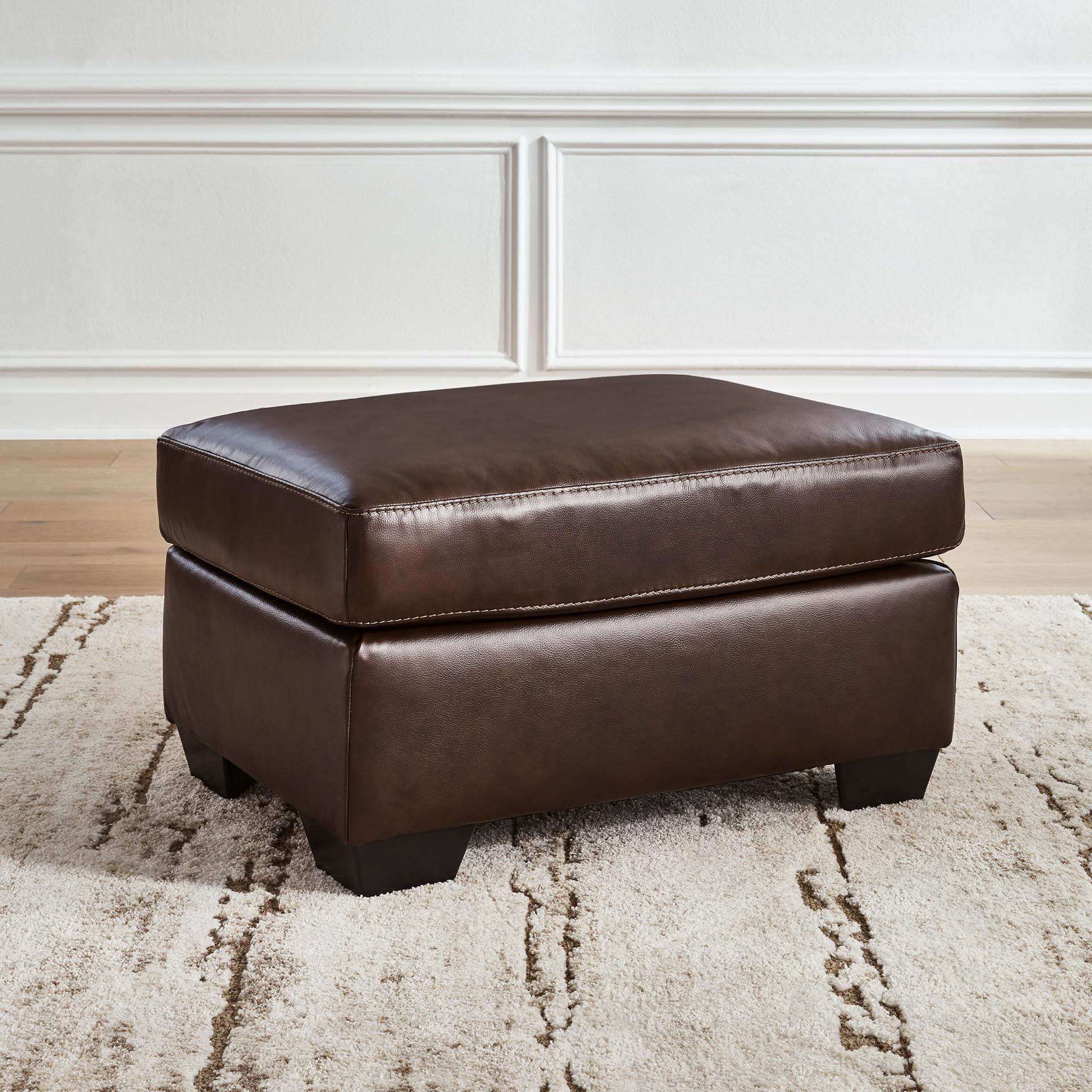Best Brown Leather Ottoman Picks for 2026 1 Signature Design by Ashley Santorine Contemporary Leather and Faux Leather Recta — product photo
