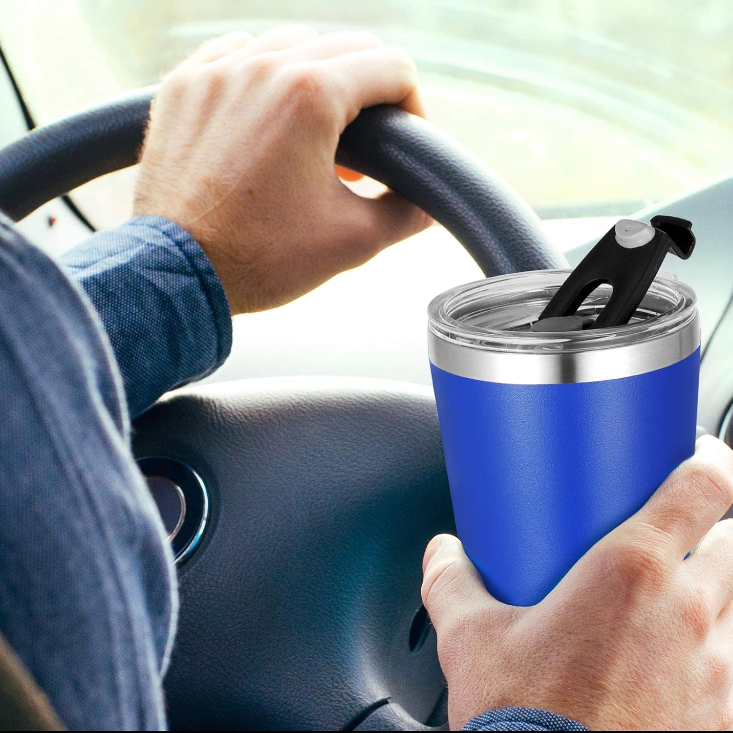 VEGOND 12oz Tumbler Stainless Steel Tumbler bulk Vacuum Insulated Double Wall Travel Tumbler with Lid and Straw Reusable Tumbler, Light blue 1 Pack - Image 5