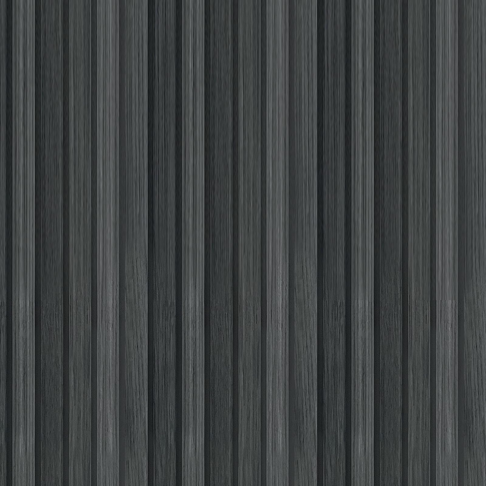 Shackcom Wood Slat Peel and Stick Wallpaper 44.5 x 1000cm, Self-Adhesive Wood Grain Contact Paper, 3D Effect Waterproof & Removable for Home Bathroom Bedroom Countertops & Cabinets Wall Décor (Black)