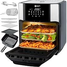 Balter Hot Air Fryer 12 Litre XXL Mini Oven Dehydrator Deep Fryer 10 Programmes All-In-1 Air Fryer Recipe Book HL-1200