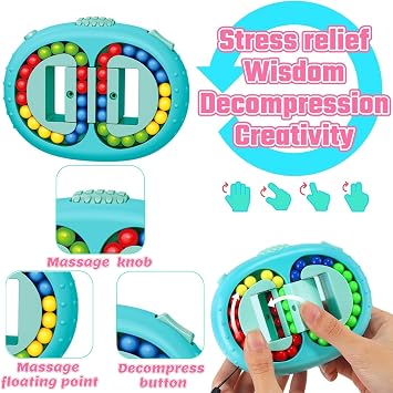 Chennyfun Fidget Toy Set, 26PCS With Box Fidget Toys Pack | Sensory Toys for Autism ADHD,Fidget Toy in Magic Burger Cube,Rainbow Ball Relaxing Entertainment Birthday Gift for Kid Adult